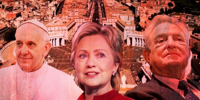Pope Francis and Hillary Clinton an George Soros (Tutiblog = Pesti Srácok)